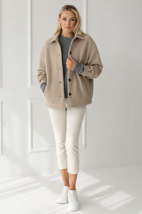 Image 6 of Handmade wool coat with pockets Edita from Baltic Linen